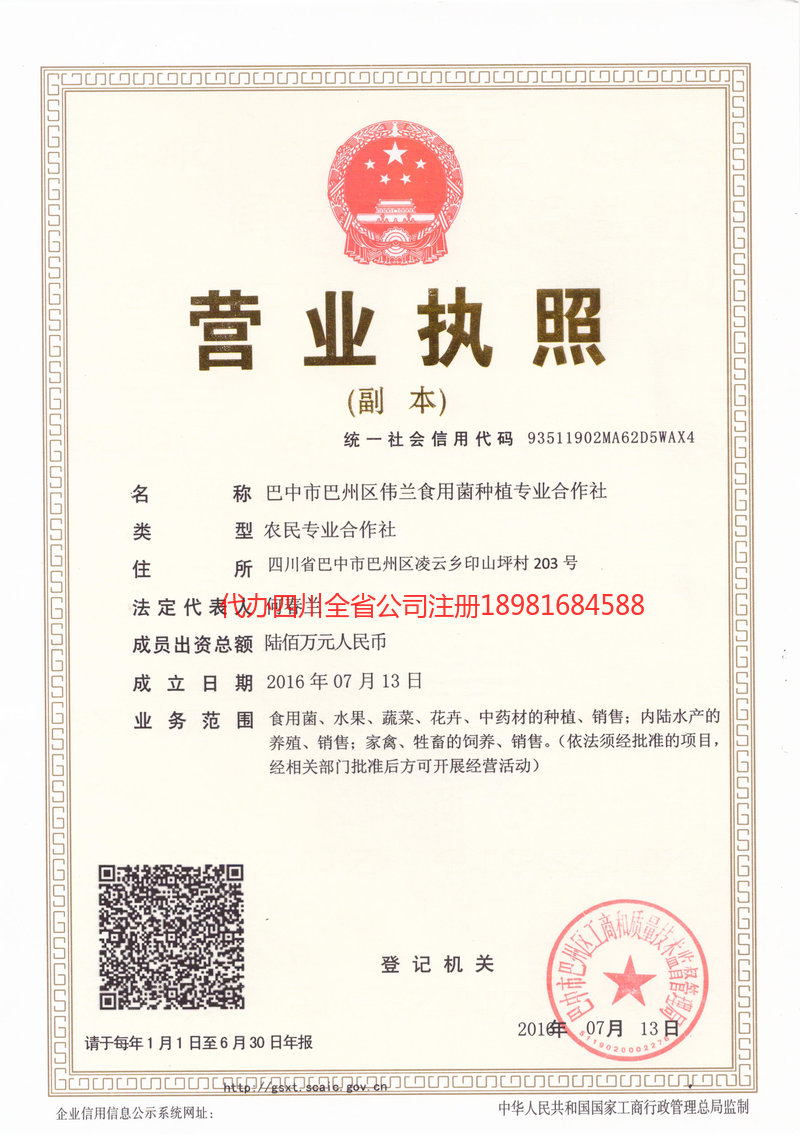 永康永康伟兰食用菌种植专业合作社